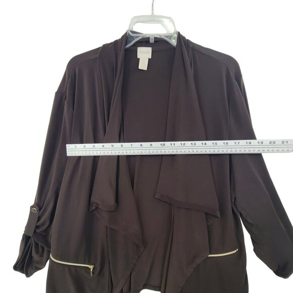 Chico's Women's Long Sleeve Cardigan Brown Size 3 - Picture 5 of 11